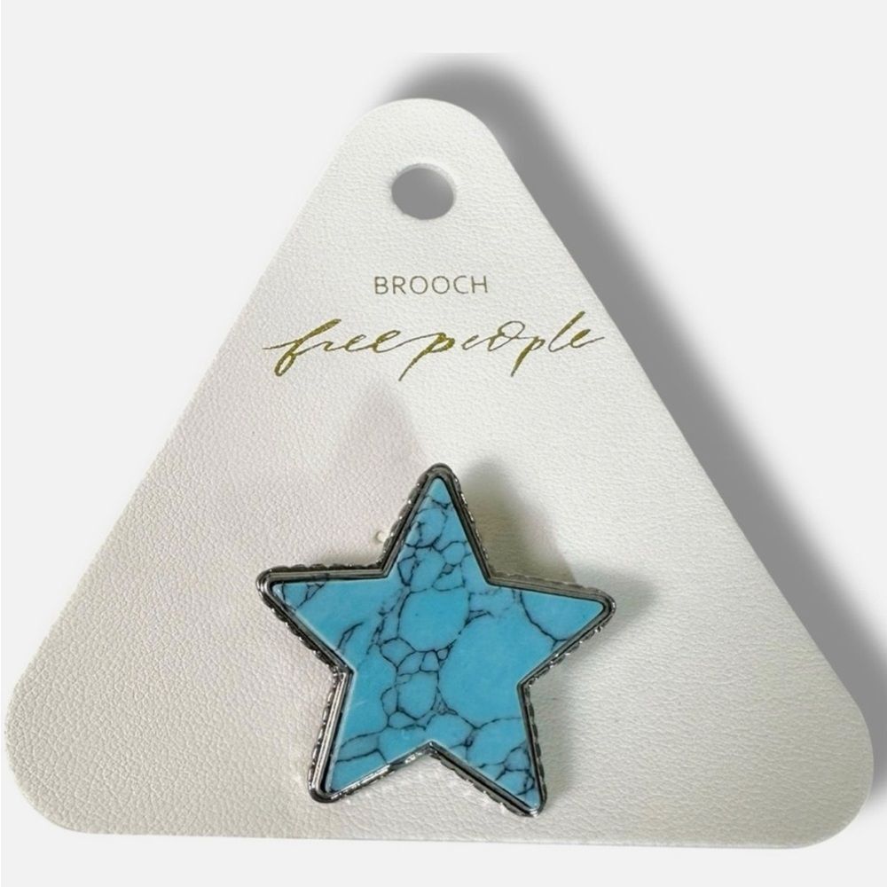 Free People Blue Star Brooch